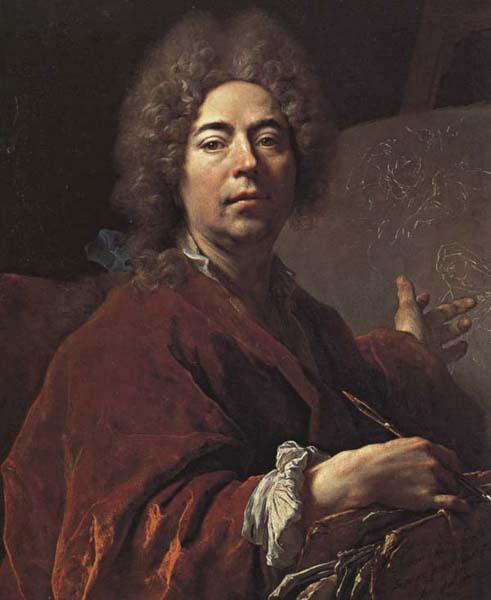 Nicolas de Largilliere Self-Portrait Painting an Annunciation Sweden oil painting art